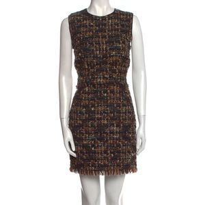 Dolce and Gabbana Virgin Wool Tweed Mini Dress